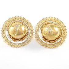 Large Hat Yellow Gold Earrings